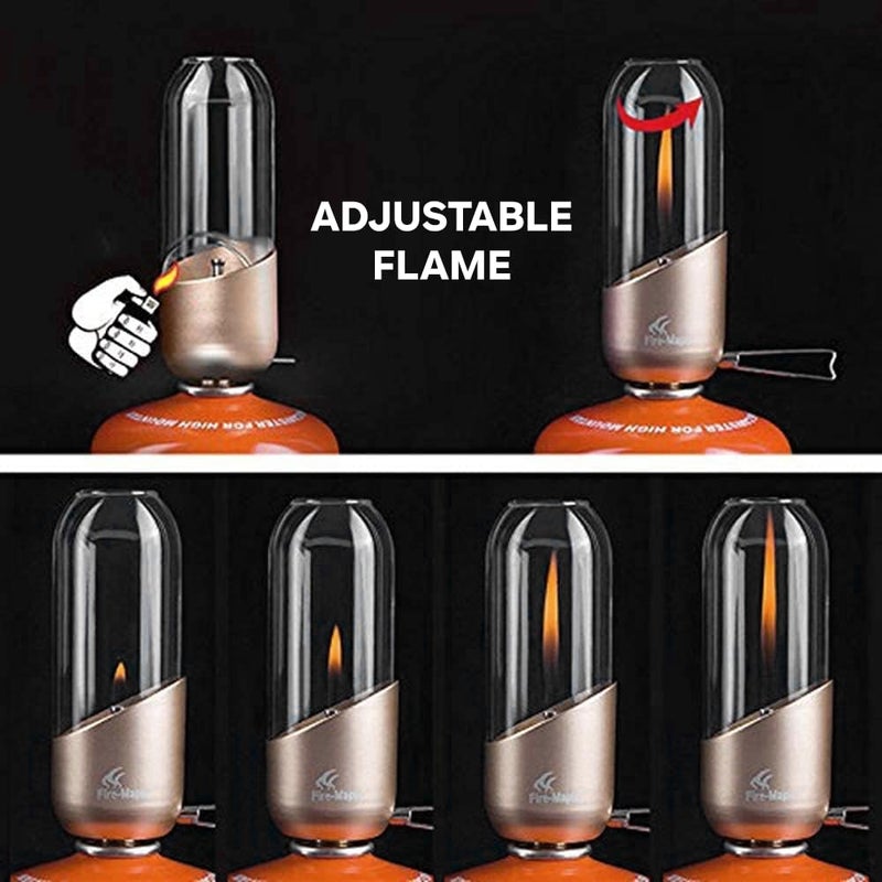 Fire-Maple Orange Camping Lantern Glass, Steel & Aluminum | Propane or Isobutane Fuel Canister Beautiful Lights | NO Mantles Needed | Propane Lanterns for Camping, Emergency Essential - Image 5